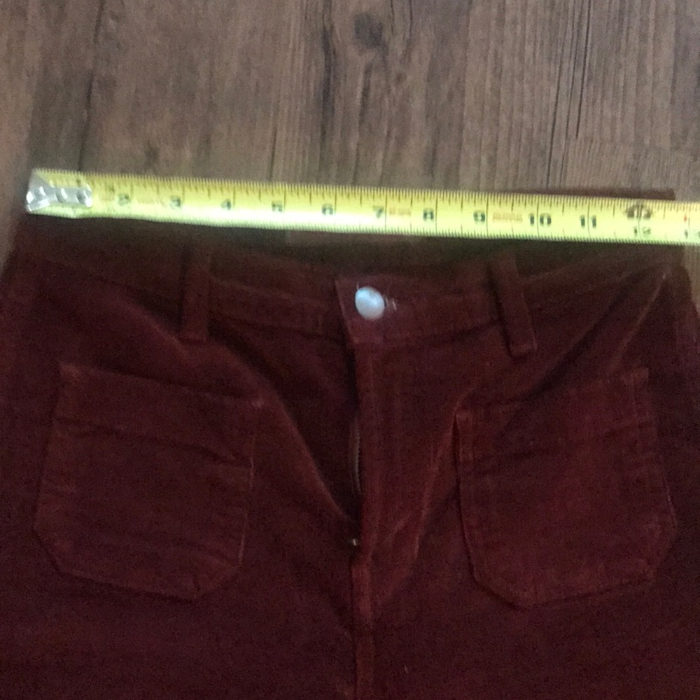 Jbrand high waisted tiny welt rust bell bottoms